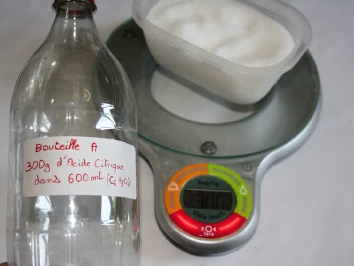 L’Acide Citrique dans la bouteille A